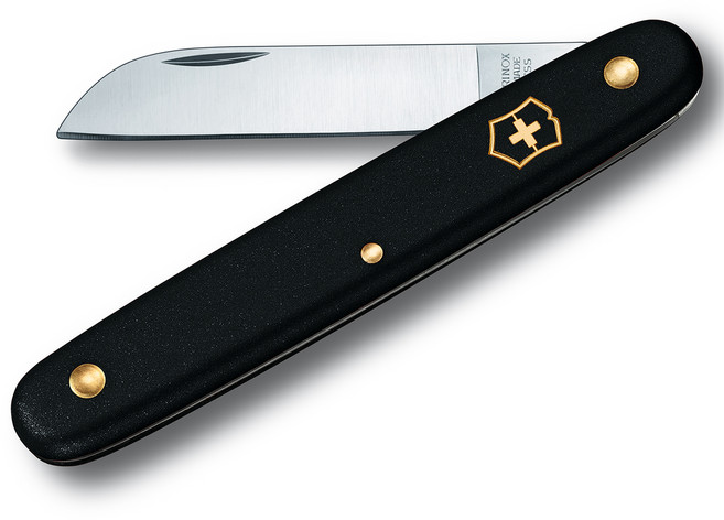 빅토리녹스 플로럴 라지 포켓 가드닝 나이프 3.9050.3B1, 블랙, 1개