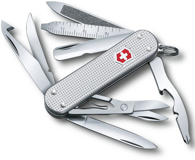 빅토리녹스 미니 챔프 스몰 포켓 아미 나이프, 실버, 1개