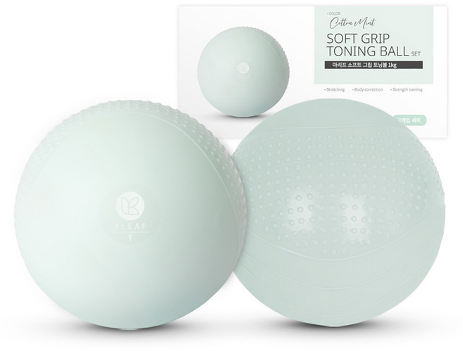 아리프 소프트 그립 토닝볼 세트, 코튼 민트, 1kg, 2개