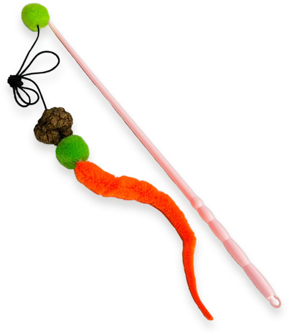 힐링타임 고양이 동결건조 마따따비 폼폼줄 롱꼬리 낚시대, 랜덤발송, 2개