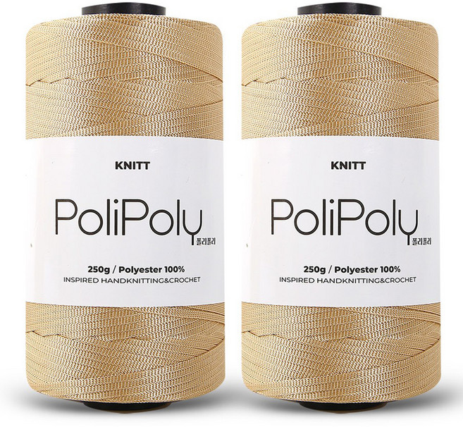 니뜨 폴리폴리 뜨개실 250g, 2개, 베이지