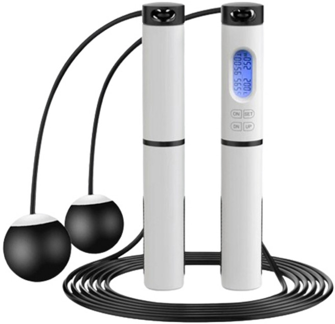 루아즈 스마트 실내 유산소 무선 줄넘기, 블랙 + 화이트, 1개