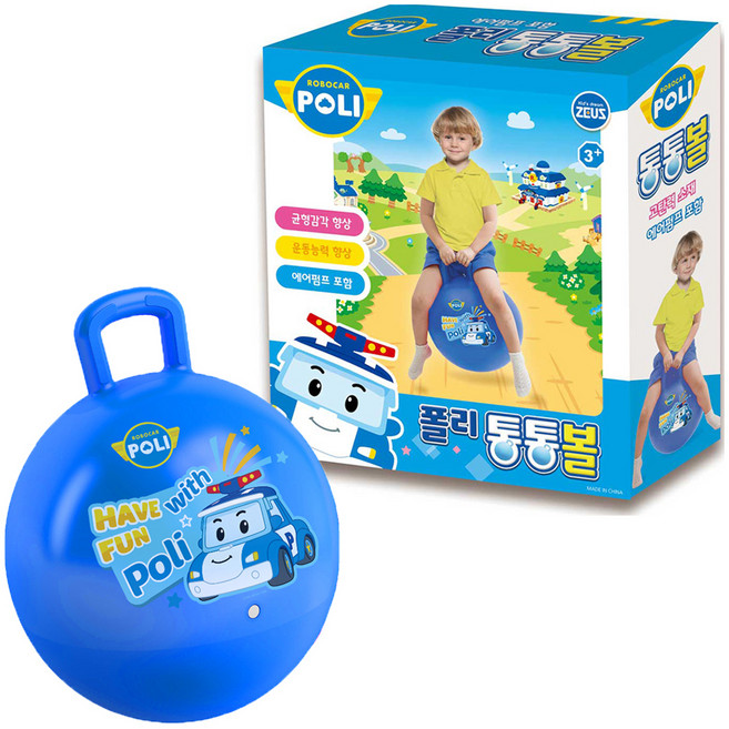 ZEUS 로보카폴리 통통 유아짐볼, 혼합색상, 1개