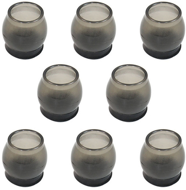 솔브리빙 투명 소음방지 미끄럼방지 가구 의자발 커버, 블랙, 8개