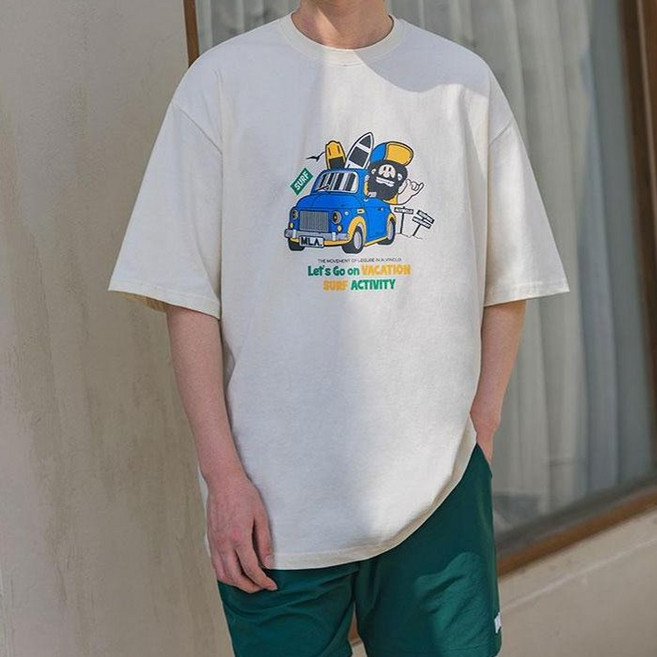 앨빈클로 드라이빙 서핑 오버핏 통기성 반팔 티셔츠 AST4987