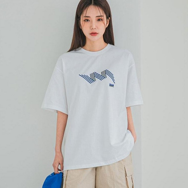 앨빈클로 투 웨이브 오버핏 통기성 반팔 티셔츠 AST4841