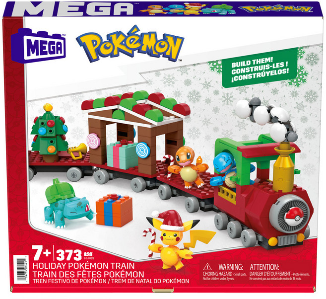 메가블럭 포켓몬 홀리데이 트레인 블록 373p, 혼합색상, 1개