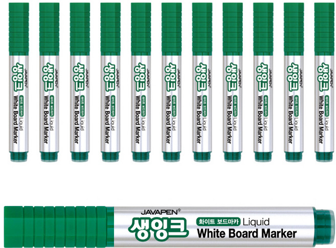 자바펜 생잉크 보드마카, 녹색, 12개