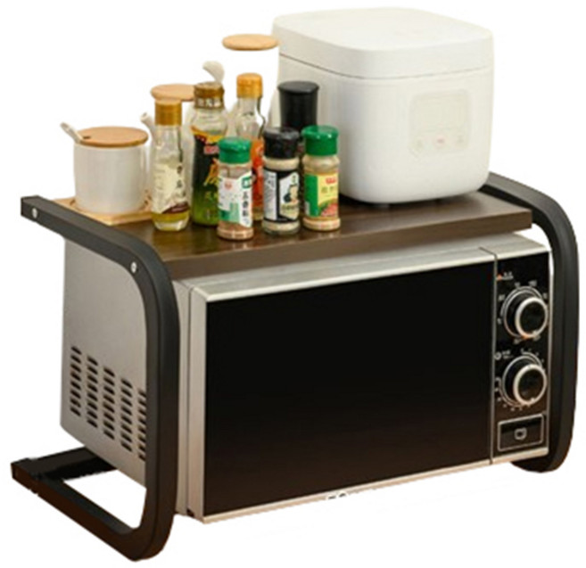 블럭마트 주방 전자렌지 선반 TYPE1, 블랙브라운, 1개