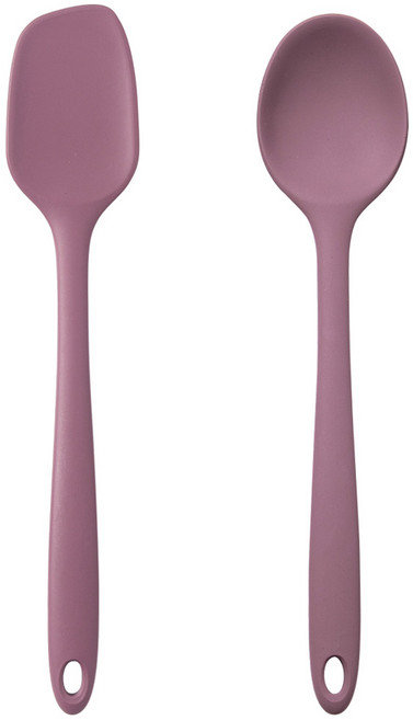 키친팩토리 프리미엄 실리콘 이유식 조리도구 2종 세트, 버건디, 1세트
