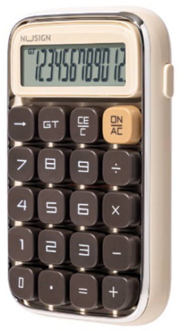 델리 누사인 레트로 기계식 계산기 NS043, 베이지, 1개