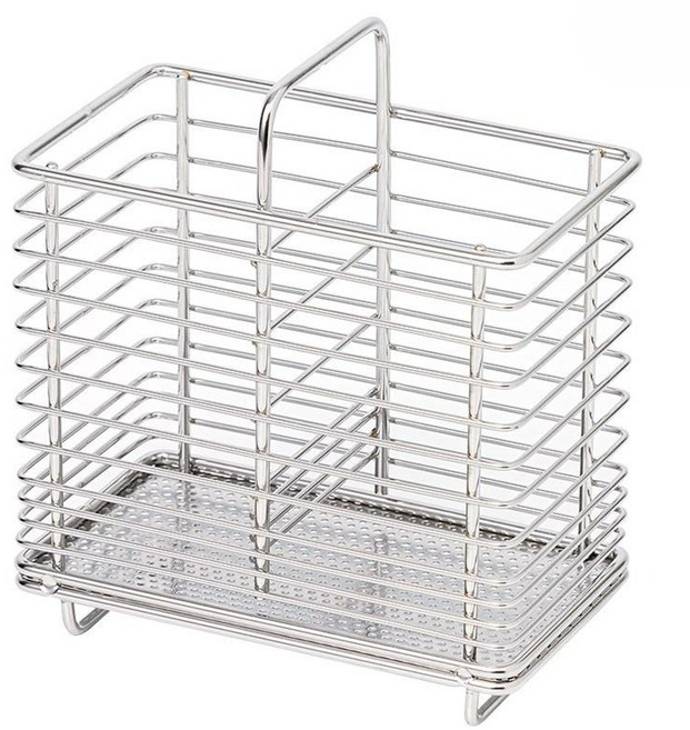 홈파워 스텐 물빠짐 수저통, 실버, 1개