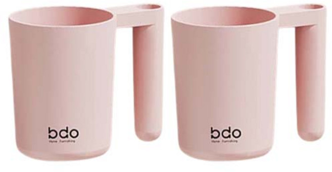 더자카 심플 원형 칫솔꽂이 양치컵, 핑크, 2개