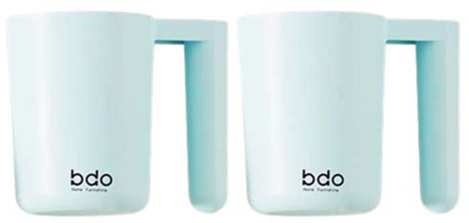 더자카 심플 원형 칫솔꽂이 양치컵, 블루, 2개