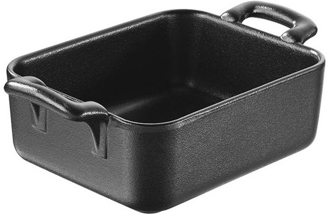 레볼 벨쿠진 직사각 핸들 디쉬 12 x 10 cm, 블랙, 1개