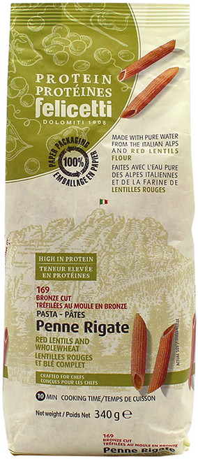 펠리체티 유기농 프로틴 레드렌틸 통밀 펜네, 340g, 1개