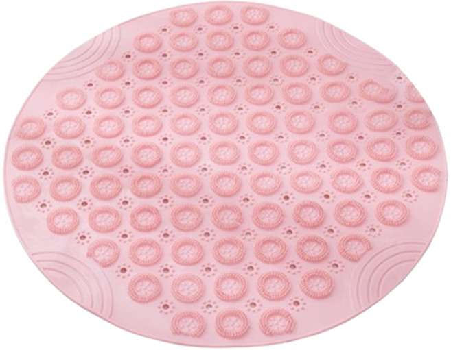 소니오 욕실 라운드 흡착 미끄럼방지 매트 30 x 30 cm, 02핑크, 1개