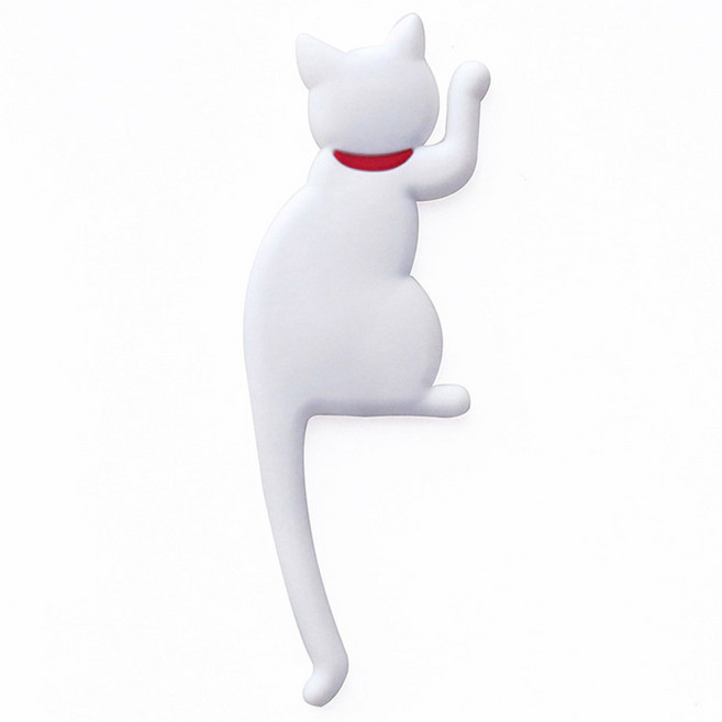 모나코올리브 꼬리감는 걸이냥 자석후크, 솔리드화이트, 1개