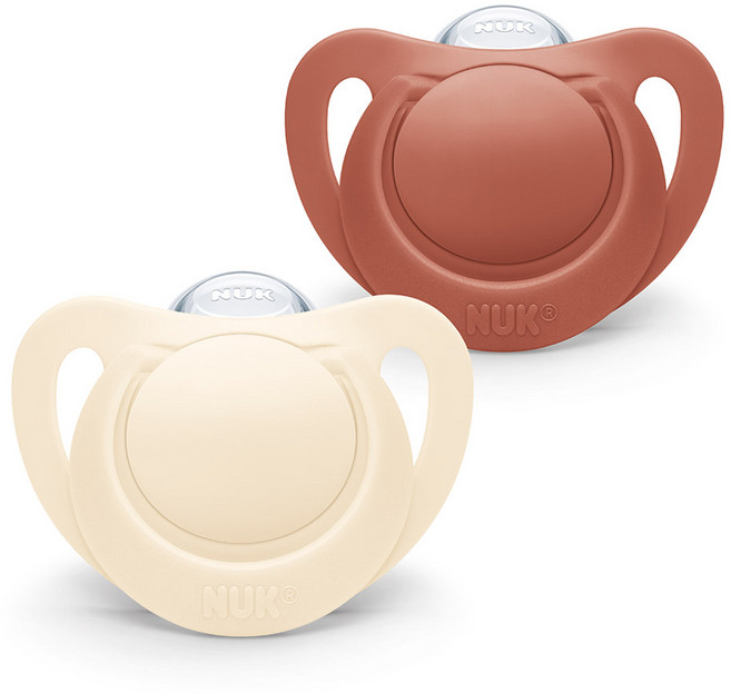 NUK 嬰幼兒用 For Nature 安撫奶嘴 2件組, 粉彩栗色 + 米色, S3 (18~36個月), 1套