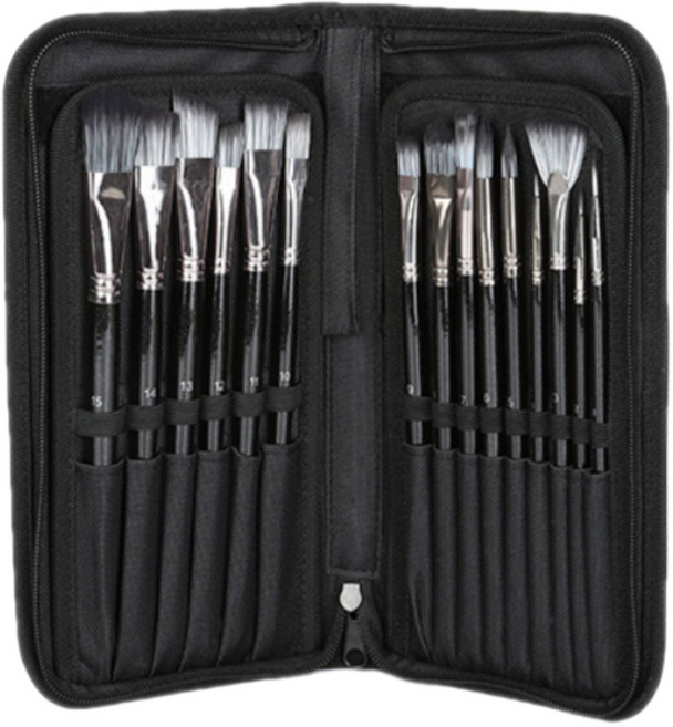 베르니아트 미술 화방 아크릴 유화 브러쉬 세트 블랙, 1세트
