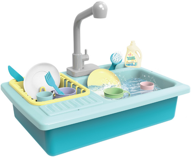투칸 물나오는 싱크대 주방놀이 세트, 블루, 1개