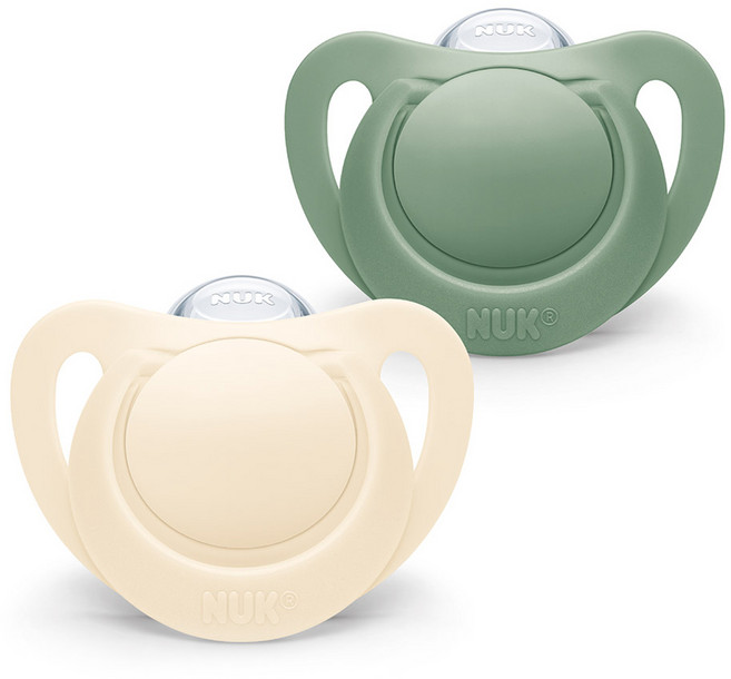 NUK 嬰幼兒用 For Nature 安撫奶嘴 2件組, 綠色 + 米色, S3 (18~36個月), 1套