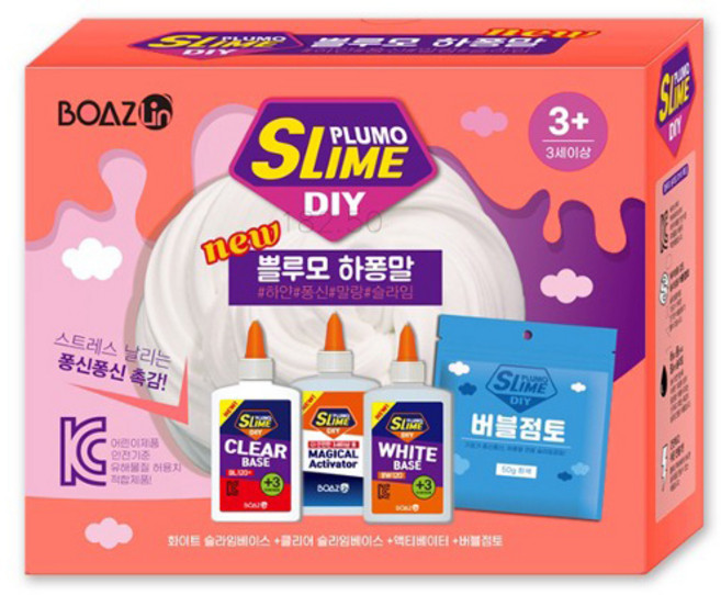보아스린 NEW 쁠루모 하퐁말 슬라임 세트, 1세트, 혼합색상