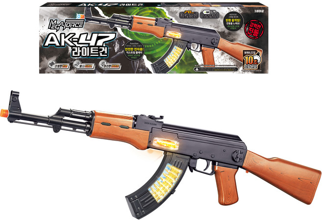 하하컴퍼니 메가포스 AK47 라이트건 전자총 장난감, 1개, 혼합색상