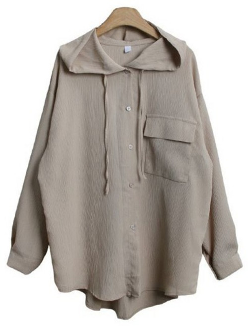 슈가펀 여성용 델로에 포켓 후드 남방