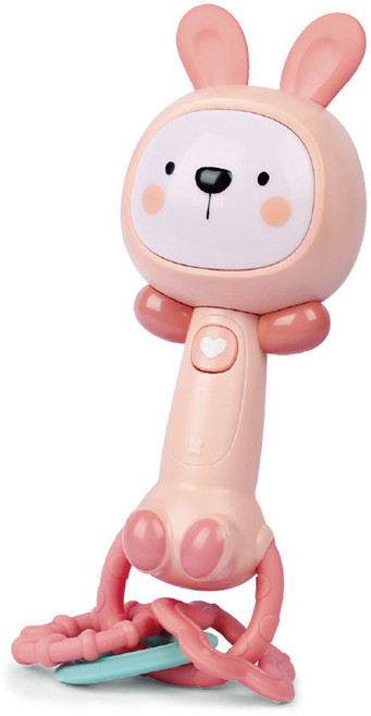 해피플레이 유아용 흔들어 해피 동물 멜로디봉, 토끼, 1개