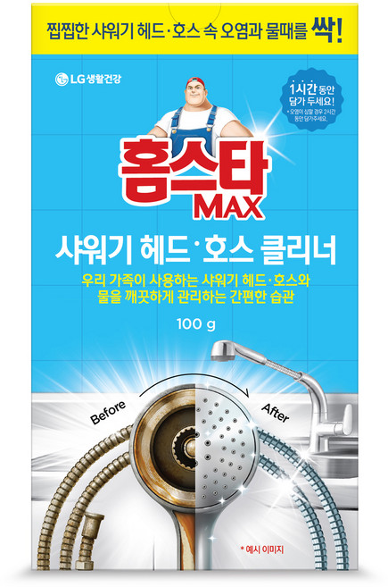 홈스타 맥스 샤워기 헤드 호스 클리너, 1개, 100g