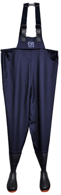 가드맨 낚시 해루질 갯벌 PVC 가슴 장화 작업복, 네이비, 1개