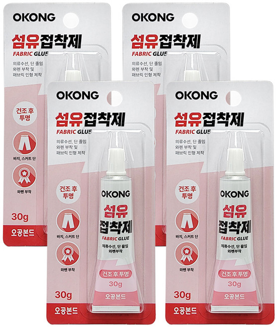 오공 섬유 접착제 30g, 4개