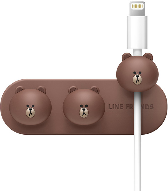 엘라고 라인프렌즈 자석 케이블 매니지먼트 3p, 브라운, 1개