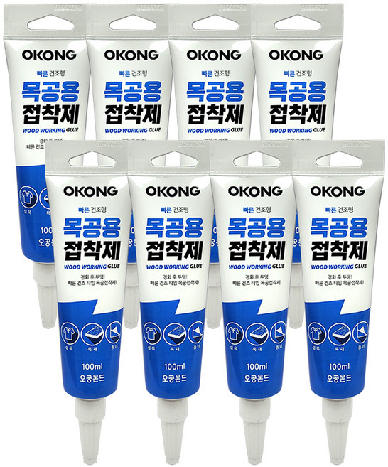 오공 빠른 건조형 목공용 접착제 100ml, 8개