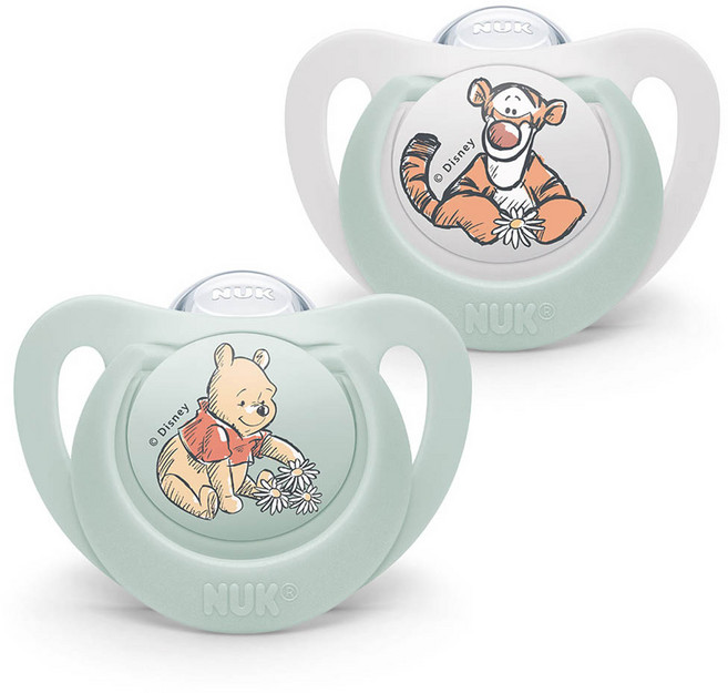 NUK 迪士尼矽膠安撫奶嘴 2入組, S1(0~6個月), 小熊維尼+跳跳虎, 1組