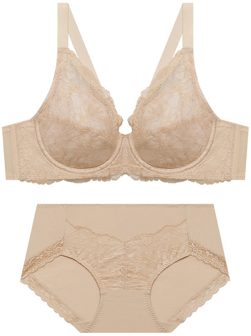 트라이엄프 여성용 레이스 풀컵 브라 팬티 세트