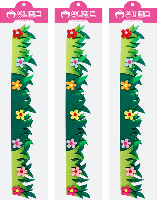 유니아트 펠트 신 긴꽃잔디 신형 투톤 만들기재료, 혼합색상, 3개