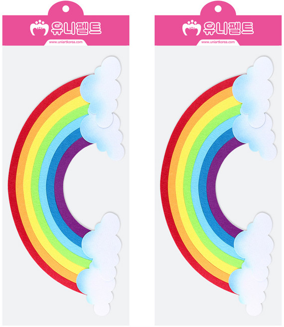 유니아트 펠트지 무지개 투톤, 혼합색상, 2개