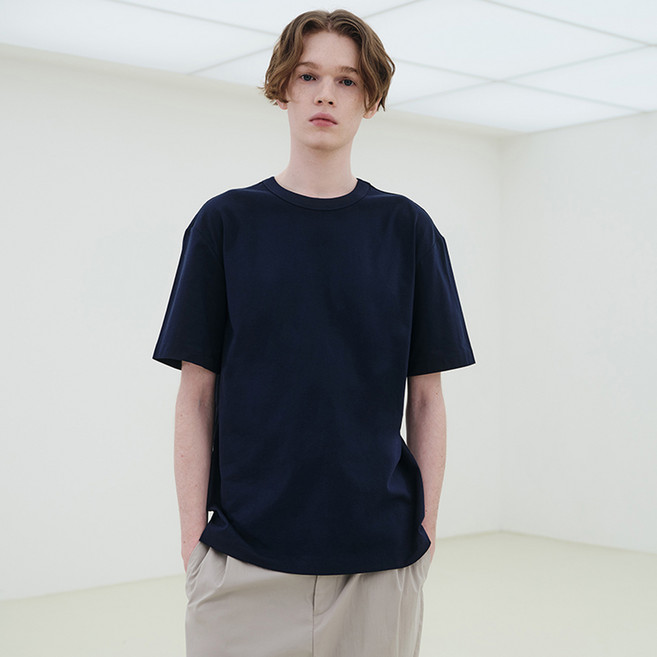 Mind Bridge 男款Supima中長版寬鬆短袖T恤 MXTS31N1