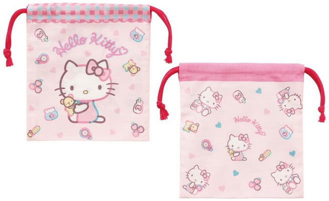 스케이터 KB64WN 휴대용 소품 파우치 2p, 헬로키티, 1세트