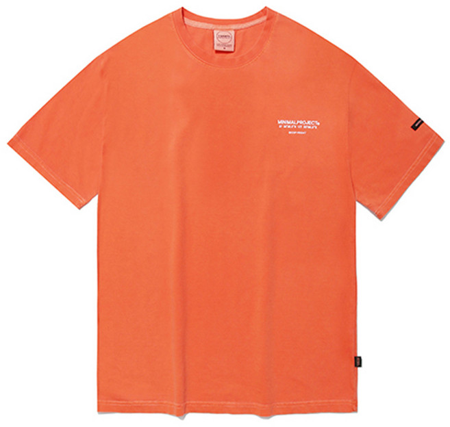미니멀프로젝트 남여공용 통기성 피그먼트 시그니쳐 오버핏 면 반팔티셔츠 MST124