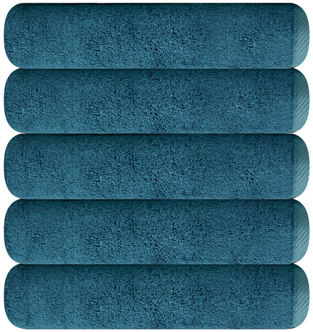 송월타월 블랙라벨 솔리드 무지 고중량 호텔 타올 250g 뱀부얀, 블루, 5개