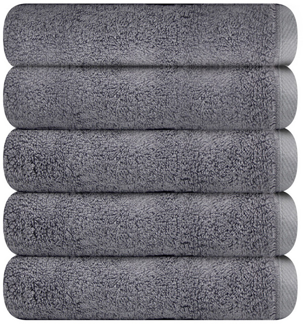 송월타월 블랙라벨 솔리드 무지 고중량 호텔 타올 250g 뱀부얀, 그레이, 5개