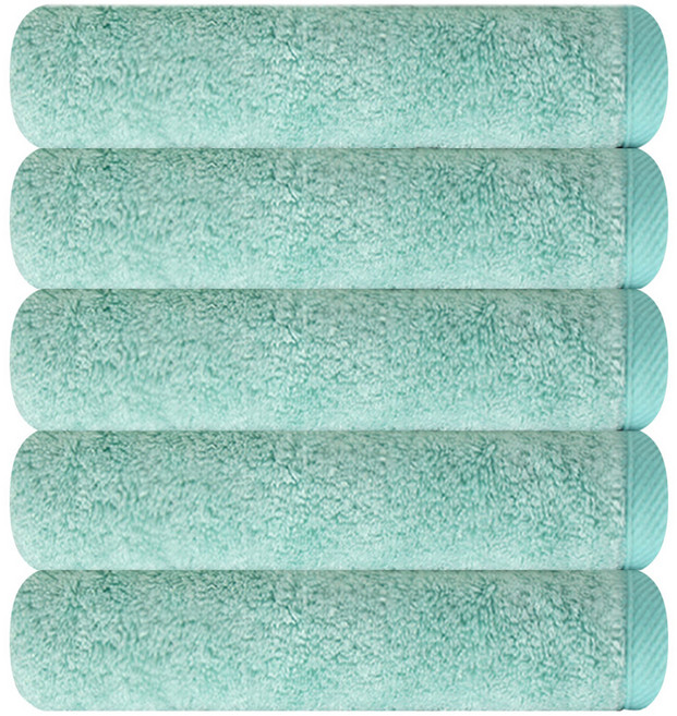 송월타월 블랙라벨 솔리드 무지 고중량 호텔 타올 250g 뱀부얀, 블루그린, 5개