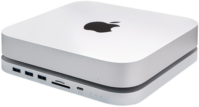 위즈플랫 맥 미니 맥스튜디오 멀티 USB허브 HDMI DP M.2 SSD 외장하드 독 도킹스테이션 HM25C Max, 실버, 1개