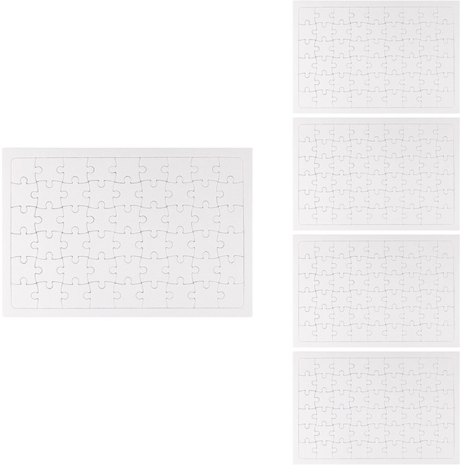 유니아트 그리기퍼즐 사각 25 x 37 cm 54p, 흰색, 5개