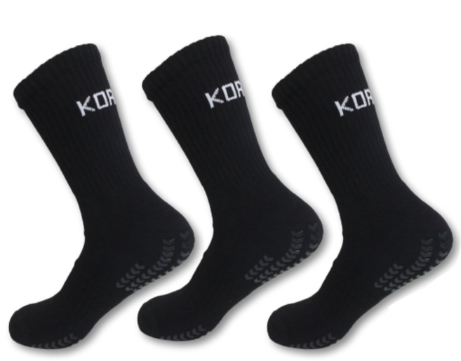 써머텍트 남성용 논슬립 축구 하프삭스 3족 세트 SSKSNH2309, 블랙, 1세트