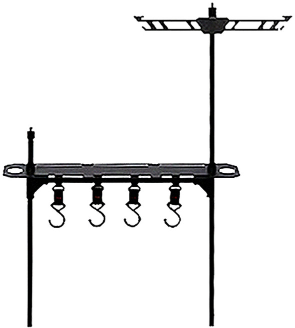 노마드 트리그테이블 행어쉘프 N-8406, 블랙, 1단, 1개