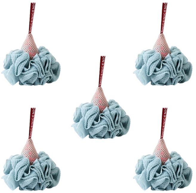 블럭마트 욕실 샤워볼 샤워타올, 블루, 1개입, 5개